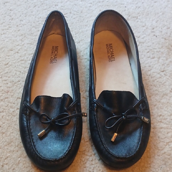 Michael Kors Black Leather Loafers - Picture 3 of 6